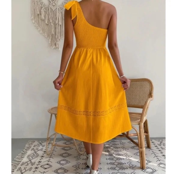 Boho One Shoulder Lace Minimalist Dress - Picture 4 of 14